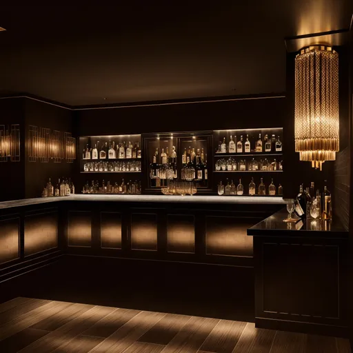 Art Deco Home Bar design - AI generated interior design visualization