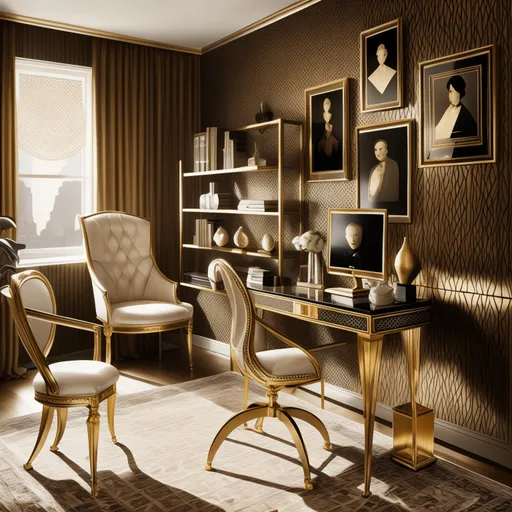 Art Deco Home Office design - AI generated interior design visualization
