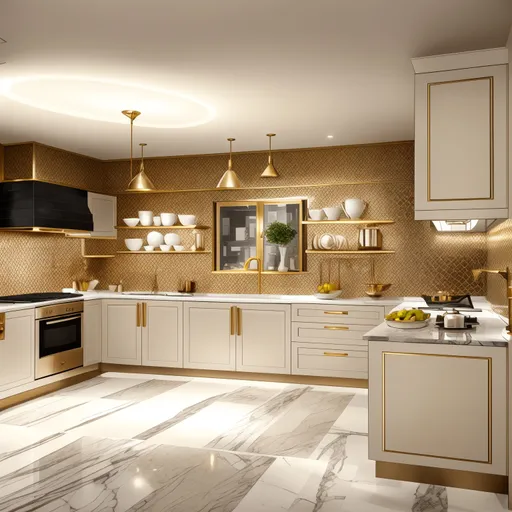 Art Deco Kitchen design - AI generated interior design visualization
