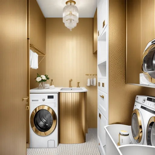 Art Deco Laundry Room design - AI generated interior design visualization