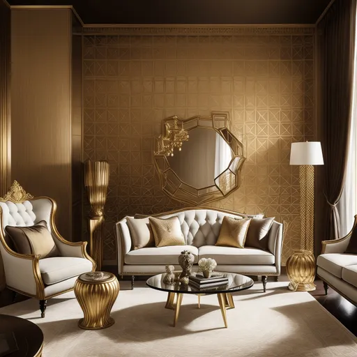 Art Deco Living Room design - AI generated interior design visualization
