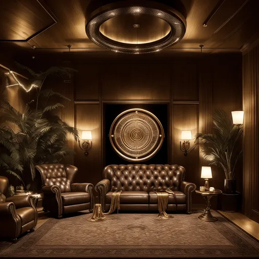 Art Deco Man Cave design - AI generated interior design visualization