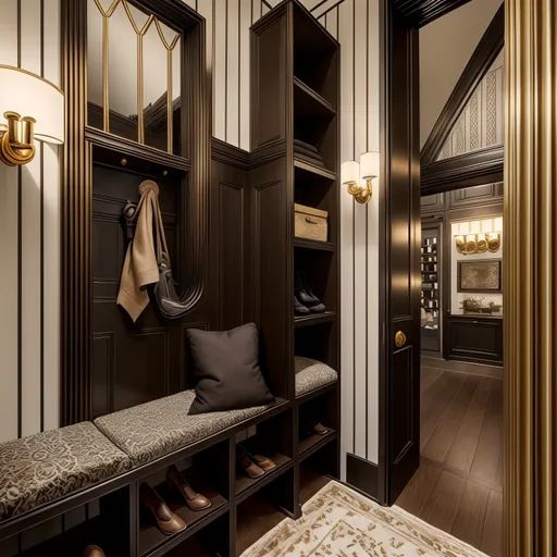 Art Deco Mudroom design - AI generated interior design visualization