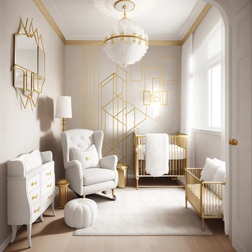 Art Deco Nursery design - AI generated interior design visualization