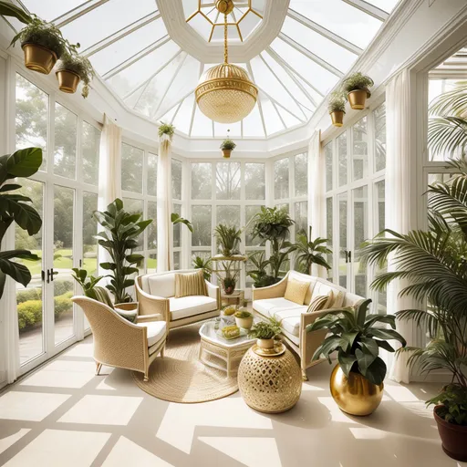 Art Deco Sunroom design - AI generated interior design visualization