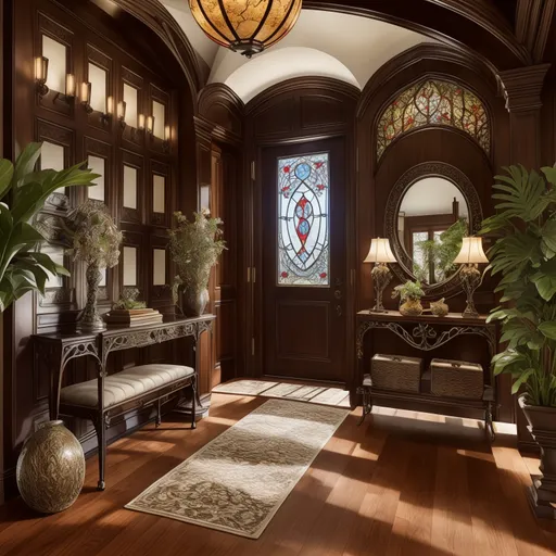 Art Nouveau Entryway design - AI generated interior design visualization