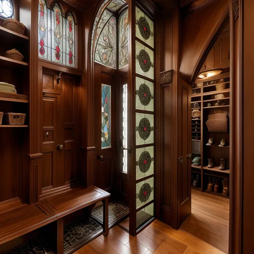 Art Nouveau Mudroom design - AI generated interior design visualization