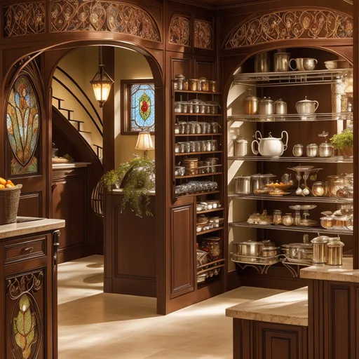 Art Nouveau Pantry design - AI generated interior design visualization