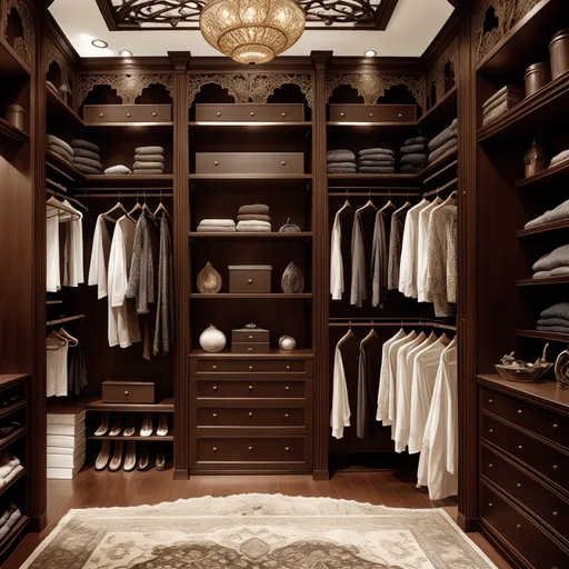 Art Nouveau Walk-in Closet design - AI generated interior design visualization
