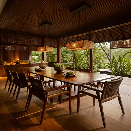 Balinese Dining Room design - AI generated interior design visualization