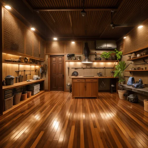 Balinese Garage design - AI generated interior design visualization