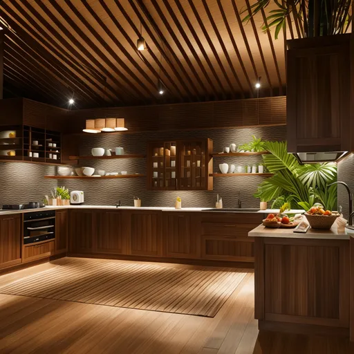 Balinese Kitchen design - AI generated interior design visualization