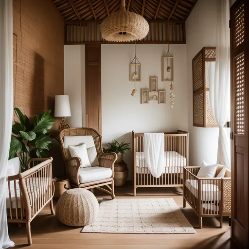 Balinese Nursery design - AI generated interior design visualization