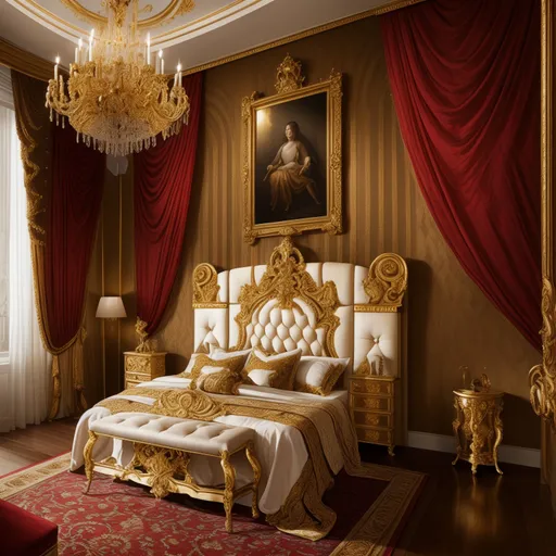 Baroque Guest Room design - AI generated interior design visualization