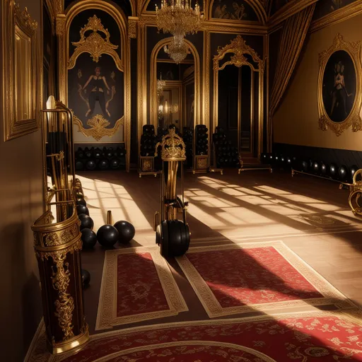 Baroque Home Gym design - AI generated interior design visualization