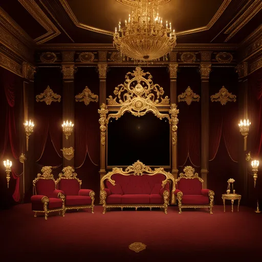 Baroque Home Theater design - AI generated interior design visualization