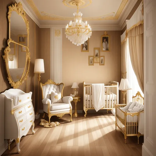 Baroque Nursery design - AI generated interior design visualization
