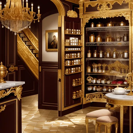 Baroque Pantry design - AI generated interior design visualization