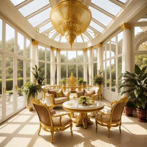 Baroque Sunroom design - AI generated interior design visualization