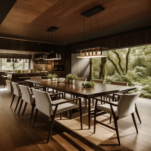 Biophilic Dining Room design - AI generated interior design visualization