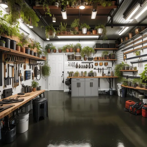 Biophilic Garage design - AI generated interior design visualization