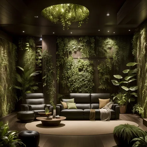Biophilic Home Theater design - AI generated interior design visualization