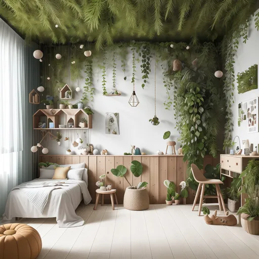 Biophilic Kids Room design - AI generated interior design visualization