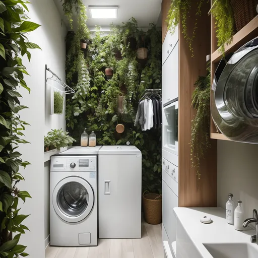 Biophilic Laundry Room design - AI generated interior design visualization