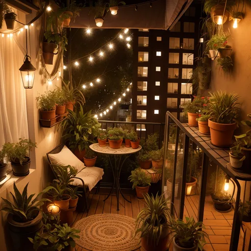 Bohemian Balcony design - AI generated interior design visualization