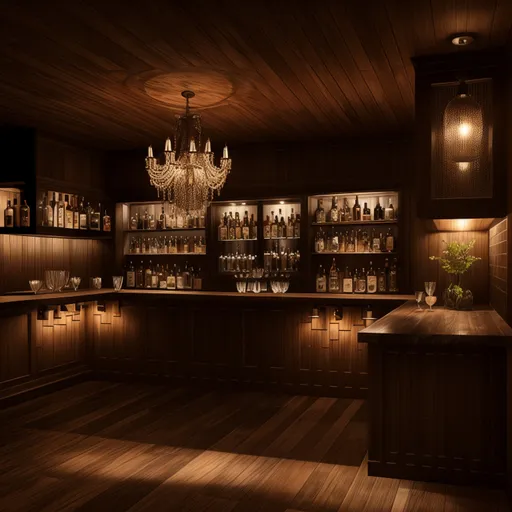 Bohemian Home Bar design - AI generated interior design visualization