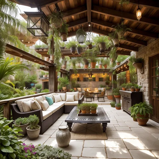 Bohemian Patio design - AI generated interior design visualization