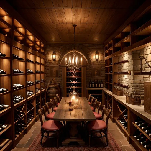 Bohemian Wine Cellar design - AI generated interior design visualization