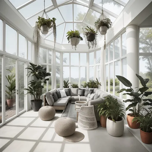 Brutalist Sunroom design - AI generated interior design visualization