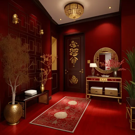 Chinese Entryway design - AI generated interior design visualization