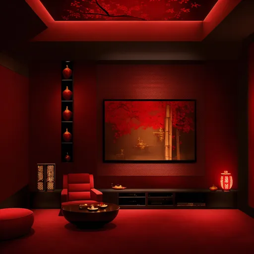 Chinese Home Theater design - AI generated interior design visualization