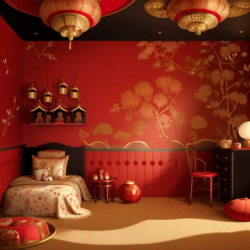 Chinese Kids Room design - AI generated interior design visualization