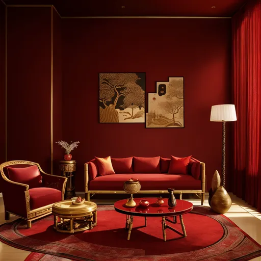 Chinese Living Room design - AI generated interior design visualization