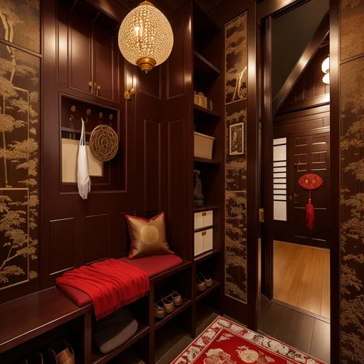 Chinese Mudroom design - AI generated interior design visualization