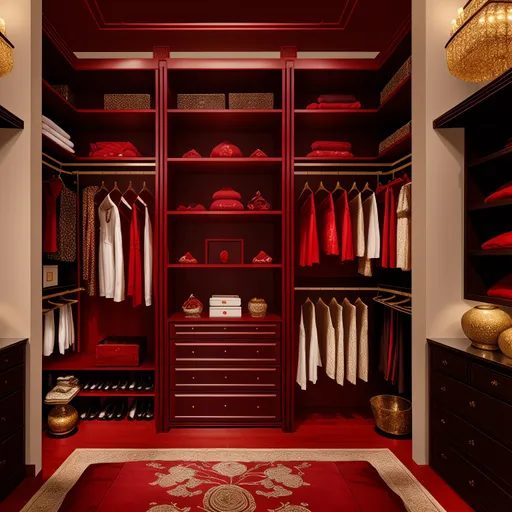 Chinese Walk-in Closet design - AI generated interior design visualization