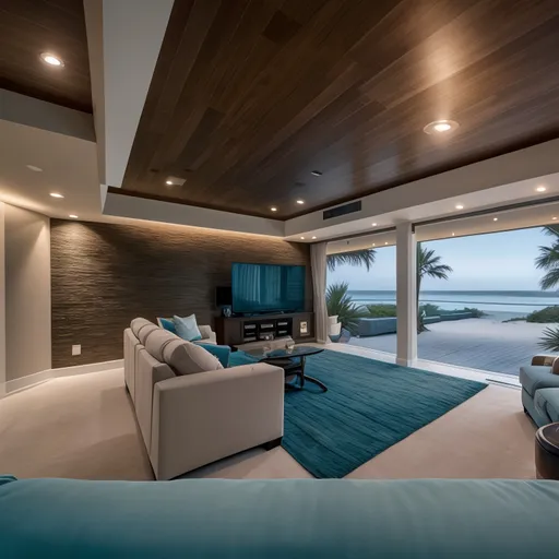 Coastal Basement design - AI generated interior design visualization