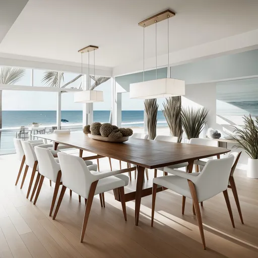 Coastal Dining Room design - AI generated interior design visualization