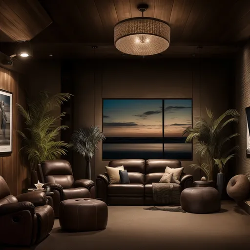 Coastal Man Cave design - AI generated interior design visualization