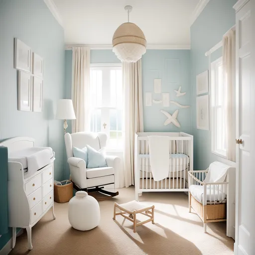 Coastal Nursery design - AI generated interior design visualization