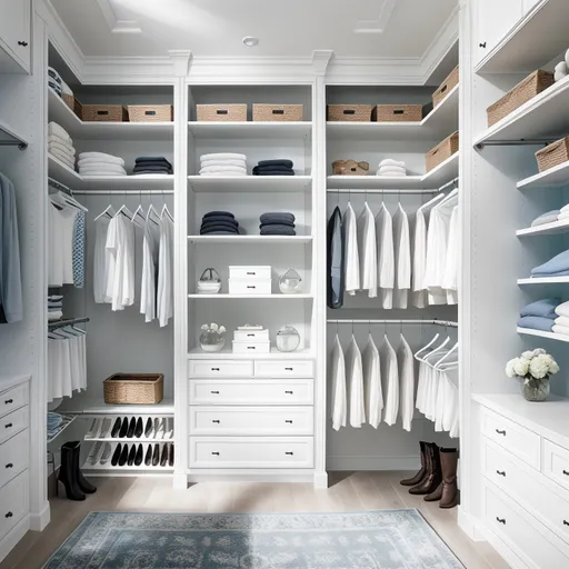 Coastal Walk-in Closet design - AI generated interior design visualization