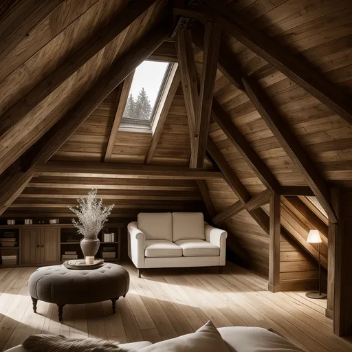 Contemporary Attic design - AI generated interior design visualization