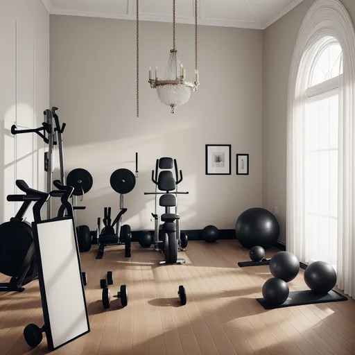 Contemporary Classic Home Gym design - AI generated interior design visualization