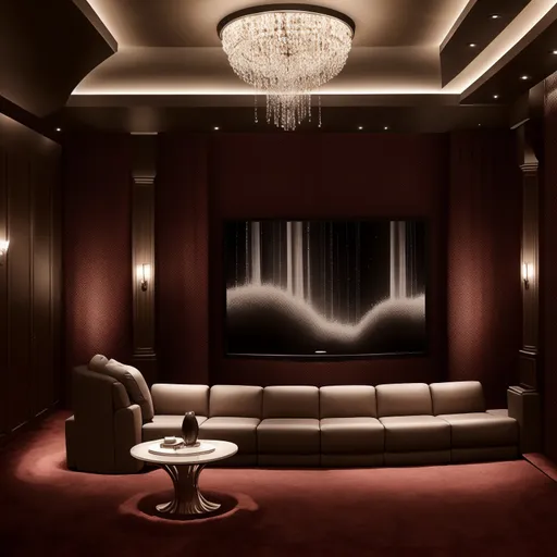 Contemporary Classic Home Theater design - AI generated interior design visualization