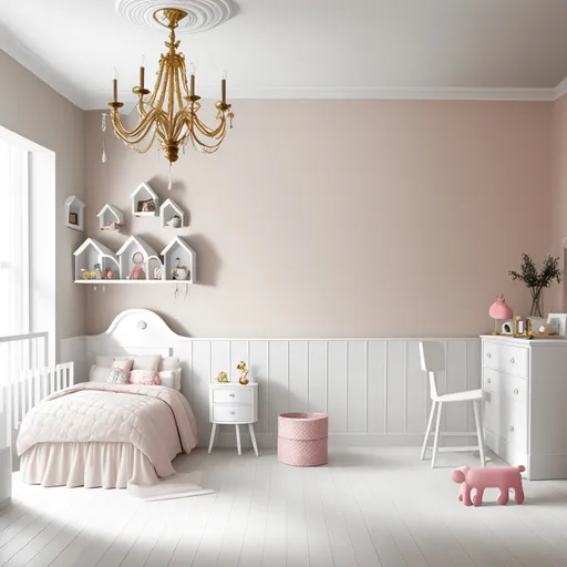 Contemporary Classic Kids Room design - AI generated interior design visualization