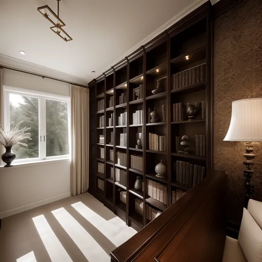 Contemporary Classic Library design - AI generated interior design visualization