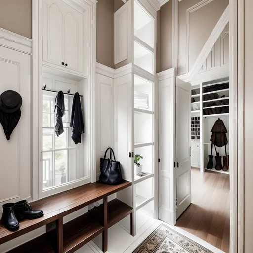 Contemporary Classic Mudroom design - AI generated interior design visualization
